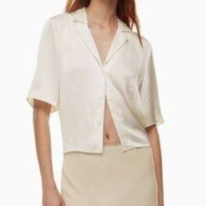 *NEW Aritzia Wilfred Beso Satin Shirt Light Birch Size Small